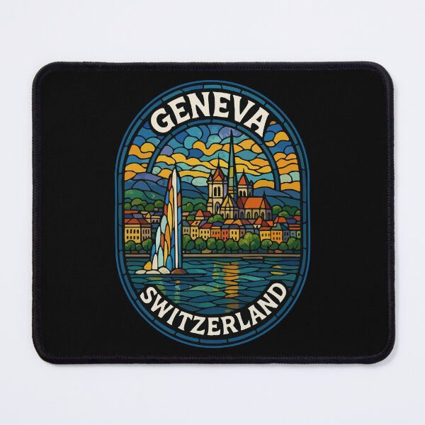 Item preview, Geneva Switzerland Stained Glass Travel designed and sold by TomFrontierArt.