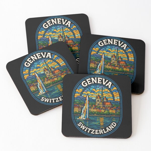 Item preview, Geneva Switzerland Stained Glass Travel designed and sold by TomFrontierArt.
