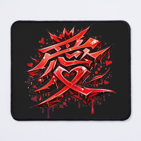 Item preview, 愛 (Ai) – Love Kanji Graffiti | Bold Red Neon Street Art designed and sold by ZENclothing.
