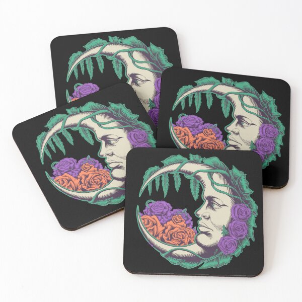 Item preview, Floral Crescent Moon | Vintage Celestial Moon | Psychedelic Moon designed and sold by OrganicLights.