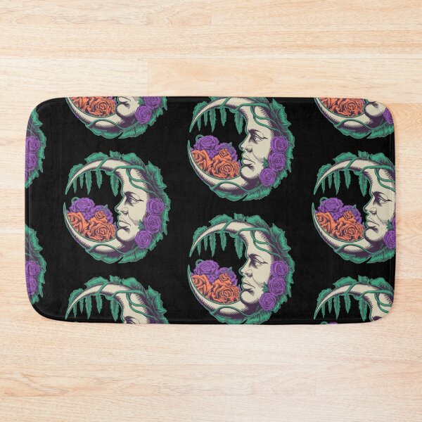 Item preview, Floral Crescent Moon | Vintage Celestial Moon | Psychedelic Moon designed and sold by OrganicLights.