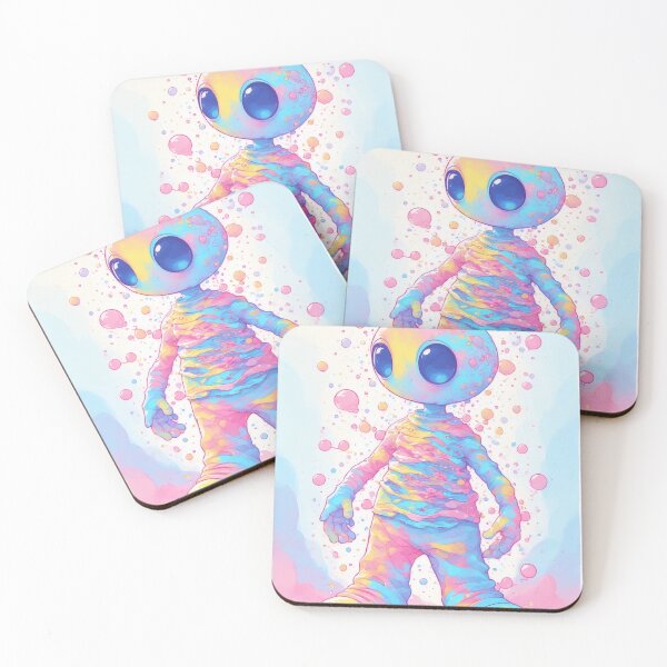 Item preview, Pastel-colored alien in a shower of soap bubbles designed and sold by Mianku | Für das Leben.