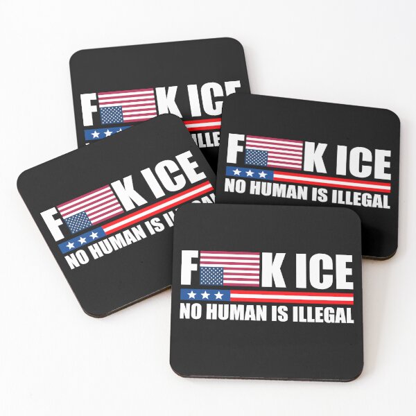 Item preview, F ICE No Human is Illegal - Upside Down American Flag Bumper designed and sold by PixVib.