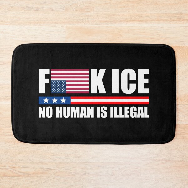 Item preview, F ICE No Human is Illegal - Upside Down American Flag Bumper designed and sold by PixVib.