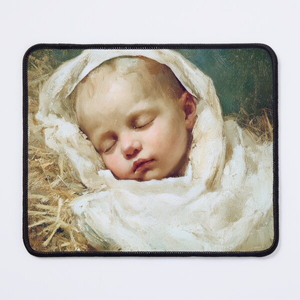 Item preview, The Christ Child Resting in the Silence of the Manger designed and sold by SanctifiedSouls.