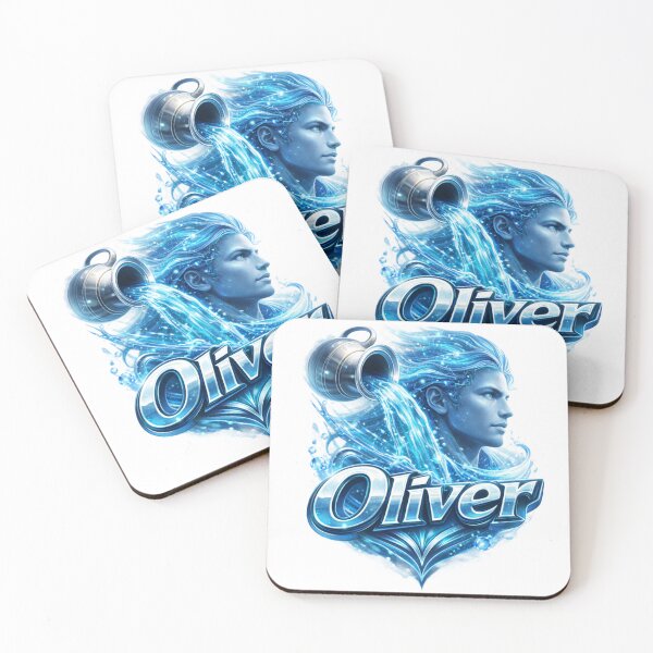 Item preview, Oliver Aquarius – Visionary Mind Male Name Zodiac Fantasy Art Design designed and sold by AlexLineArt.