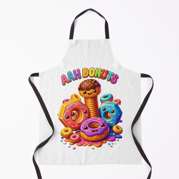 Item preview, Aah Donuts Funny Mechanical Pun Illustration – Cute Donut Nuts and Bolt Design designed and sold by JoyBoyStudio1.