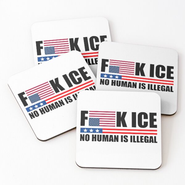 Item preview, F ICE No Human is Illegal - American Flag Upside Down designed and sold by PixVib.