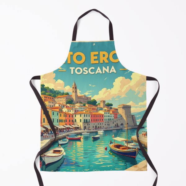 Item preview, Porto Ercole, Tuscany, Italy: Vintage-Style Painterly Travel Poster designed and sold by LSVart.