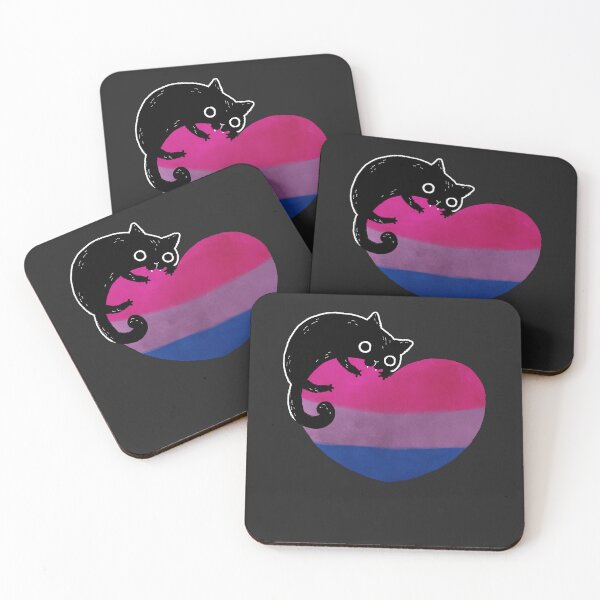 Item preview, Bisexual Black Cat Heart LGBT Pride Flag designed and sold by Clara Hollins.