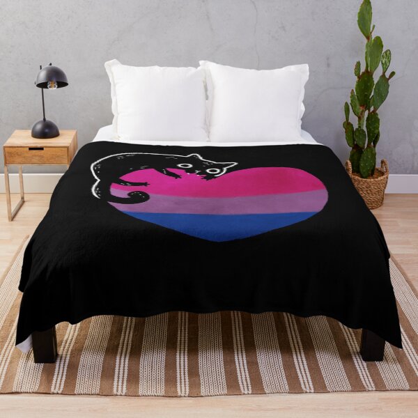 Item preview, Bisexual Black Cat Heart LGBT Pride Flag designed and sold by Clara Hollins.