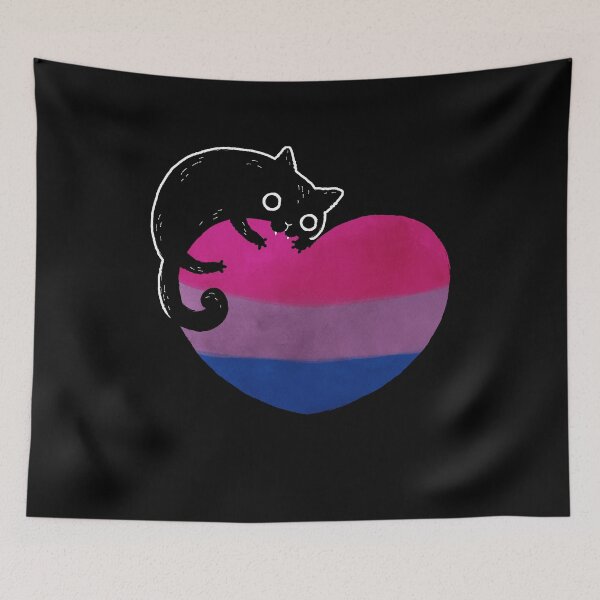 Item preview, Bisexual Black Cat Heart LGBT Pride Flag designed and sold by Clara Hollins.