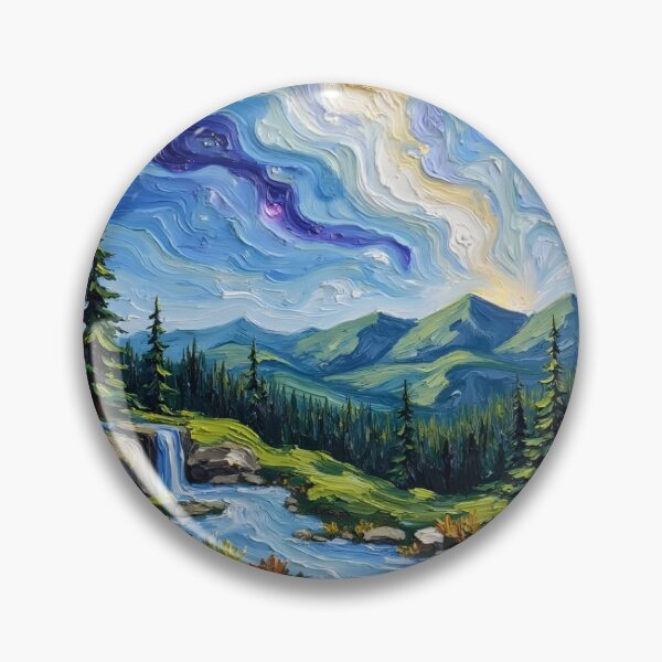 Item preview, Celestial Night Over Mountain Valley designed and sold by DivineTreasure3.