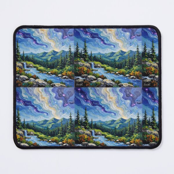 Item preview, Celestial Night Over Mountain Valley designed and sold by DivineTreasure3.