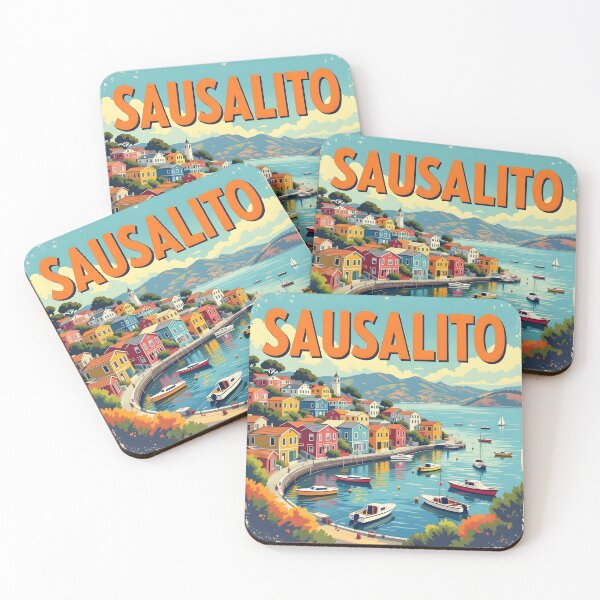 Item preview, Sausalito, California, USA: Vintage-Style Painterly Travel Poster designed and sold by LSVart.
