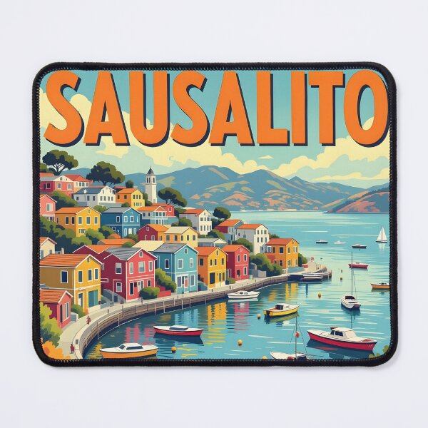 Item preview, Sausalito, California, USA: Vintage-Style Painterly Travel Poster designed and sold by LSVart.