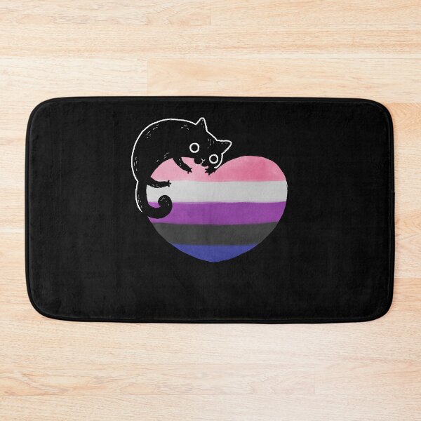Item preview, Genderfluid Black Cat Heart LGBT Pride Flag designed and sold by Clara Hollins.