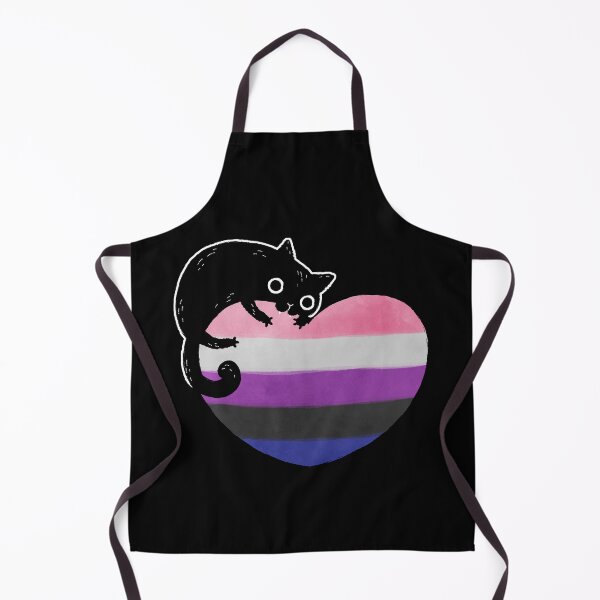 Item preview, Genderfluid Black Cat Heart LGBT Pride Flag designed and sold by Clara Hollins.
