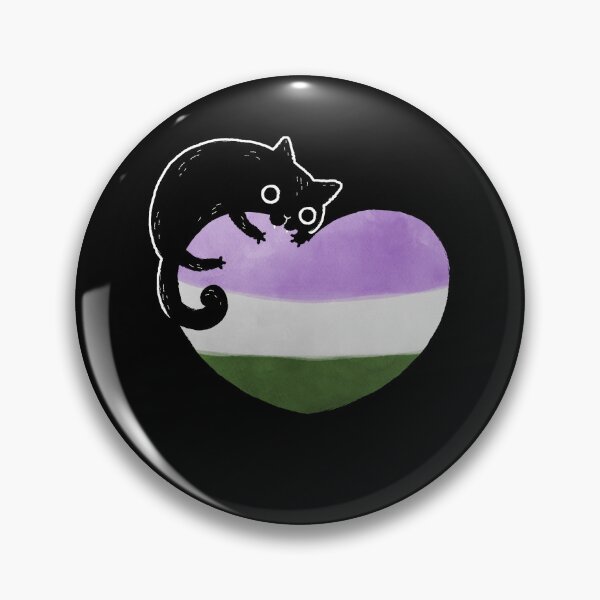 Item preview, Genderqueer Black Cat Heart LGBT Pride Flag designed and sold by Clara Hollins.