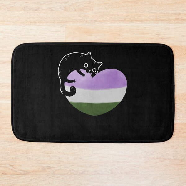 Item preview, Genderqueer Black Cat Heart LGBT Pride Flag designed and sold by Clara Hollins.