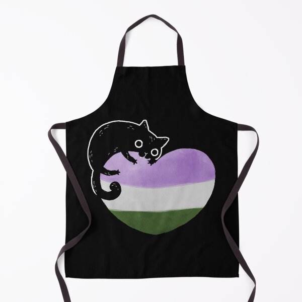 Item preview, Genderqueer Black Cat Heart LGBT Pride Flag designed and sold by Clara Hollins.