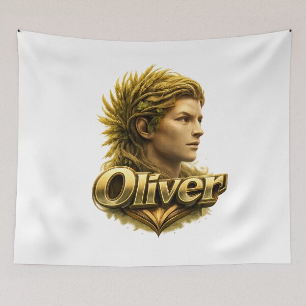 Item preview, Oliver Virgo – Calm Strength Male Name Zodiac Fantasy Art Design designed and sold by AlexLineArt.