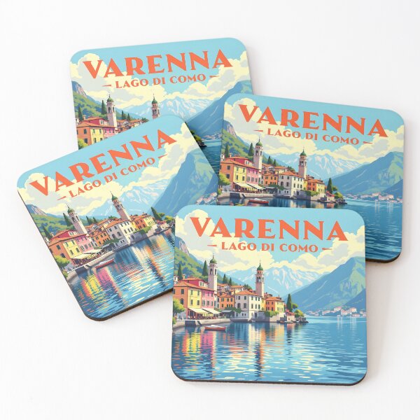 Item preview, Varenna, Lake Como, Italy: Vintage-Style Painterly Travel Poster designed and sold by LSVart.