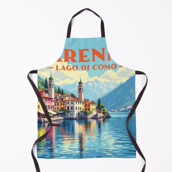 Item preview, Varenna, Lake Como, Italy: Vintage-Style Painterly Travel Poster designed and sold by LSVart.