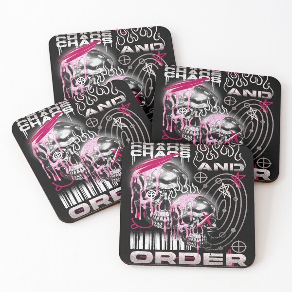 Item preview, Chaos And Order Chrome Skulls Grunge designed and sold by BetOova.