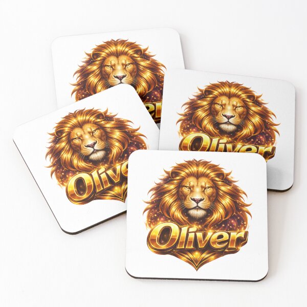 Item preview, Oliver Leo – Royal Strength Male Name Zodiac Fantasy Art Design designed and sold by AlexLineArt.