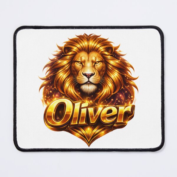 Item preview, Oliver Leo – Royal Strength Male Name Zodiac Fantasy Art Design designed and sold by AlexLineArt.