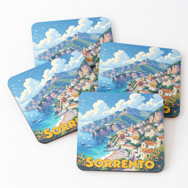 Item preview, Sorrento, Campania, Italy: Vintage-Style Painterly Travel Poster designed and sold by LSVart.