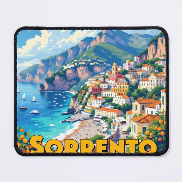 Item preview, Sorrento, Campania, Italy: Vintage-Style Painterly Travel Poster designed and sold by LSVart.