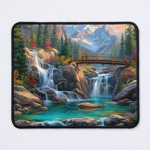 Item preview, Breathtaking Mountain Waterfall Landscape Scene designed and sold by Artessie.