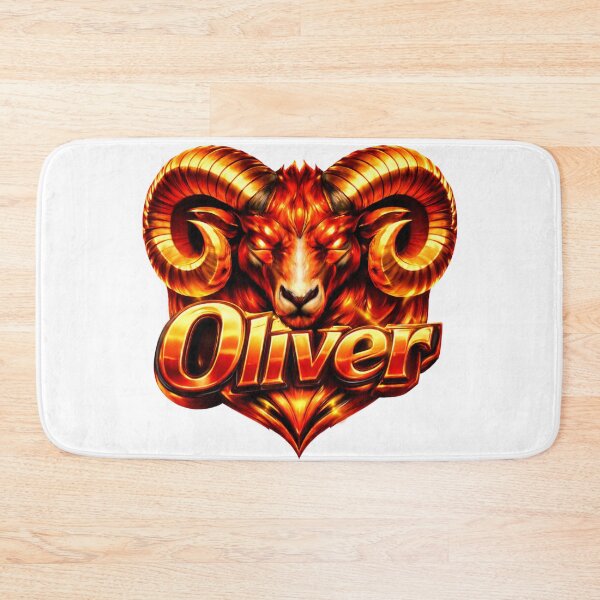 Item preview, Oliver Aries – Fiery Power Male Name Zodiac Fantasy Art Design designed and sold by AlexLineArt.