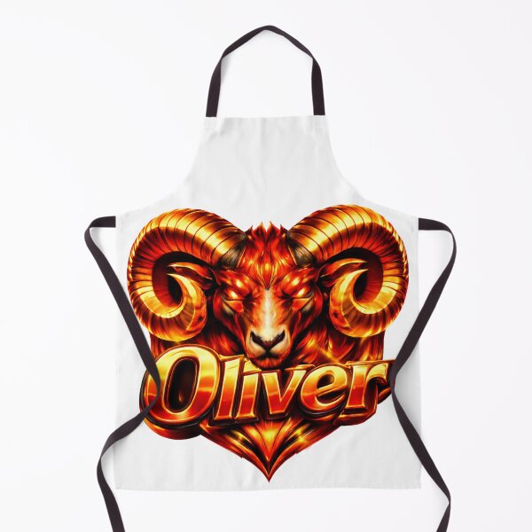 Item preview, Oliver Aries – Fiery Power Male Name Zodiac Fantasy Art Design designed and sold by AlexLineArt.