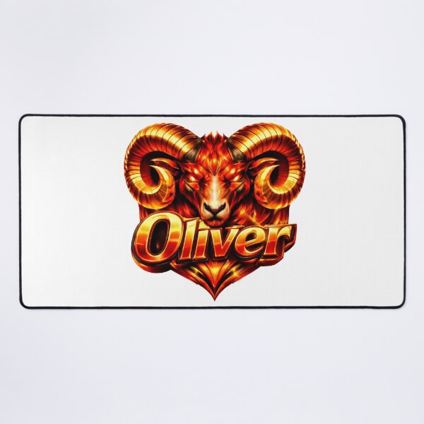 Item preview, Oliver Aries – Fiery Power Male Name Zodiac Fantasy Art Design designed and sold by AlexLineArt.