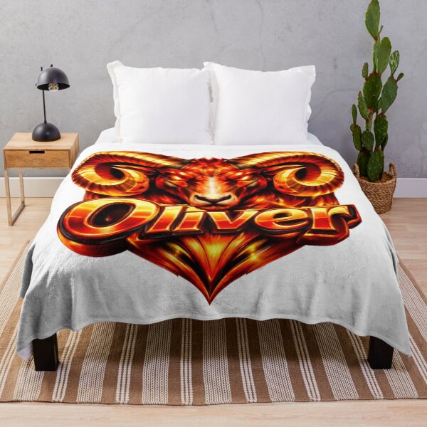 Item preview, Oliver Aries – Fiery Power Male Name Zodiac Fantasy Art Design designed and sold by AlexLineArt.