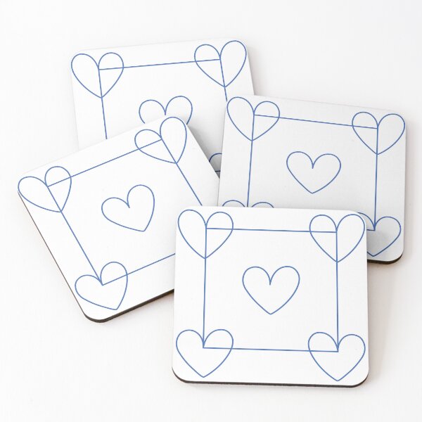 Item preview, Bright Blue Linear Square Design: Heart-Shaped Aesthetics and Modern Art designed and sold by Trend-Dify.