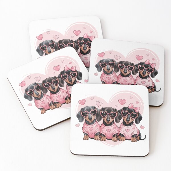 Item preview, Cute Dachshund Valentines Heart Dog Lover Women Girl designed and sold by ZACK ART.
