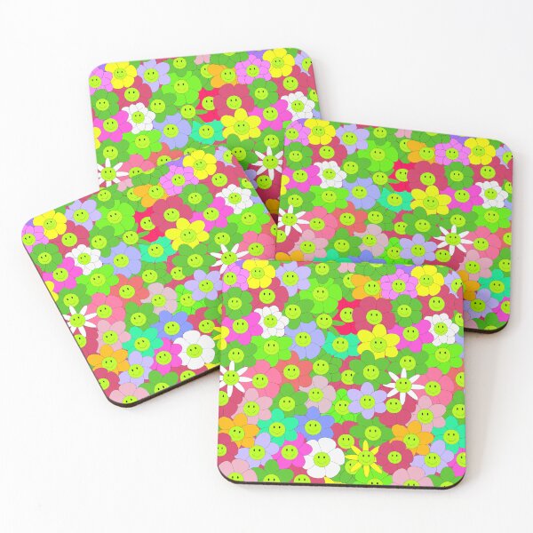 Item preview, Retro 70s Smiley Face Flower Power Pattern - Y2K Aesthetic Floral designed and sold by DeeLulu.