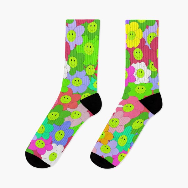 Item preview, Retro 70s Smiley Face Flower Power Pattern - Y2K Aesthetic Floral designed and sold by DeeLulu.