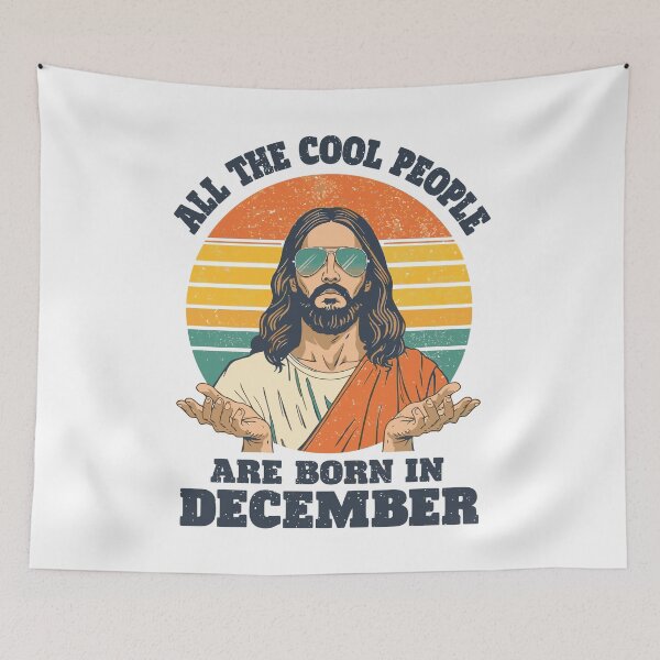 Item preview, Retro Vintage Cool Jesus Born in December Christmas Birthday Design designed and sold by NovaDoodle Art Studio.