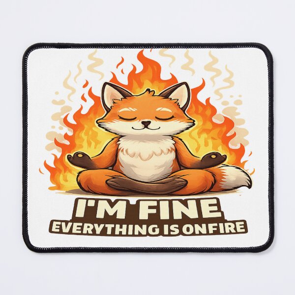 Item preview, Funny Fox Meme – I’m Fine Everything Is on Fire Sarcastic Dark Humor Design designed and sold by FernandsOficial.
