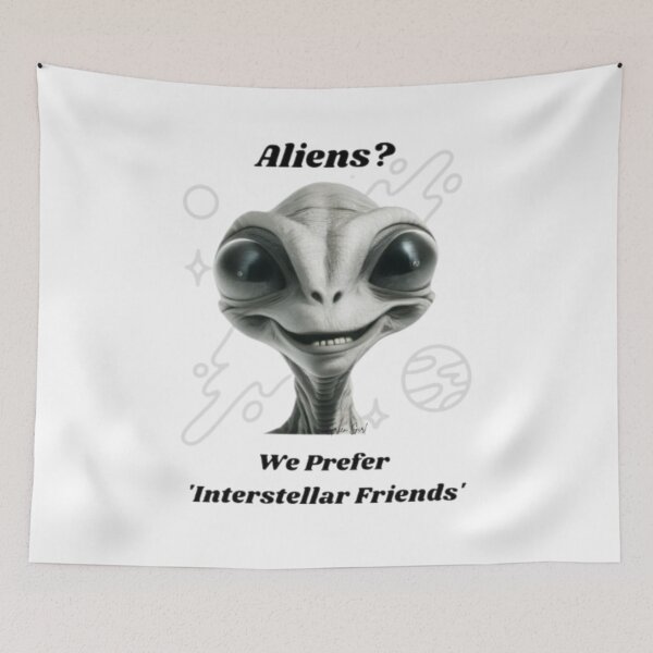 Item preview, Interstellar Friends Funny Alien T-Shirt Design designed and sold by GreenGirl-store.