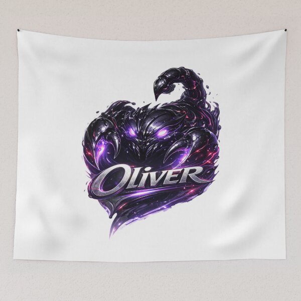 Item preview, Oliver Scorpio – Dark Power Male Name Zodiac Fantasy Art Design designed and sold by AlexLineArt.