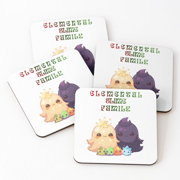 Item preview, “Elemental Slime Family – Light, Dark & Their Four Tiny Elements” designed and sold by Monzora.
