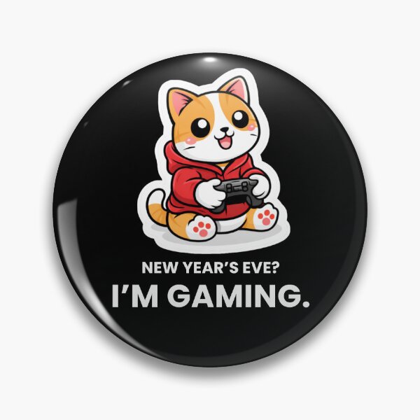 Item preview, New Year’s Eve? I’m Gaming – Funny Cat Gamer Design designed and sold by LucaVibeBrand.