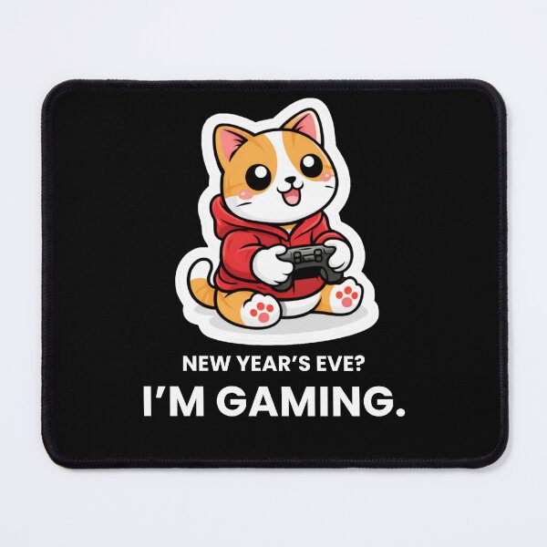 Item preview, New Year’s Eve? I’m Gaming – Funny Cat Gamer Design designed and sold by LucaVibeBrand.