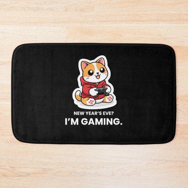 Item preview, New Year’s Eve? I’m Gaming – Funny Cat Gamer Design designed and sold by LucaVibeBrand.